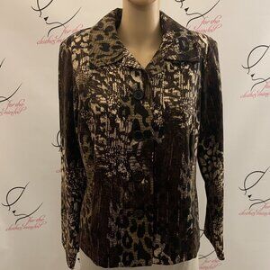 Kim Rogers. Size PL. Flannel Long Sleeve Petite Shirt. B56